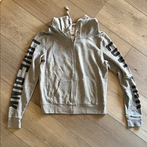 Victoria's Secret Pink Gray Zip-Up Hoodie